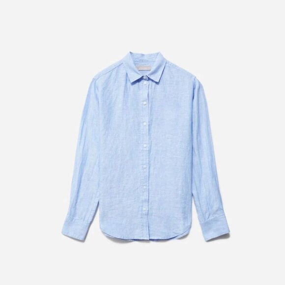 Everlane - Linen Relaxed Shirt Button-Up | Classic Blue | Size 00 - Picture 3 of 11